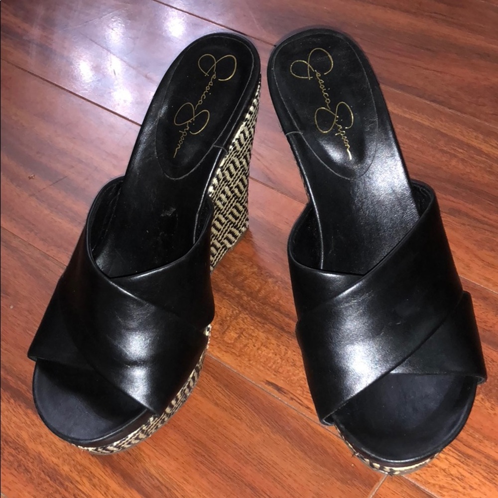 Brand new Jessica Simpson black wedges